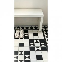 Victorian Osterley Black/White Tile 30cm x 60cm Mosaic Tile Set
