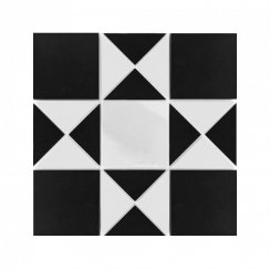 Victorian Osterley Black/White Tile 30cm x 60cm Mosaic Tile Set