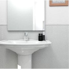 Victorian Penny Gloss White 31.5cm x 29.4cm (1.9cm x 1.9cm) Mosaic Tile