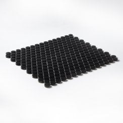 Victorian Penny Matt Black 31.5cm x 29.4cm (1.9cm x 1.9cm) Mosaic Tile