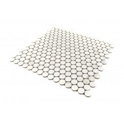 Victorian Penny Matt Carrara White 31.5cm x 29.1cm (1.9cm x 1.9cm) Mosaic Tile