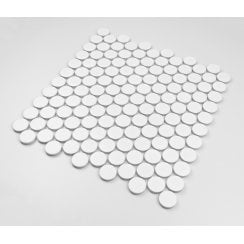 Victorian Penny XL Matt White 33cm x 31.2cm (2.8cm x 2.8cm) Mosaic Tile