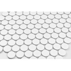 Victorian Penny XL Matt White 33cm x 31.2cm (2.8cm x 2.8cm) Mosaic Tile