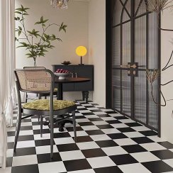 Victorian Plain Black Tile 20cm x 20cm Wall and Floor Tile