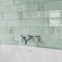Vintage Bumpy Light Green 10cm x 30cm Wall Tile