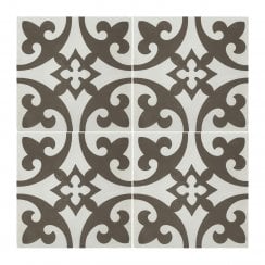 Vintage Firenze Light Grey 20cm x 20cm Wall & Floor Tile