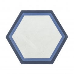 Vintage Hexagon Blue 20cm x 20cm Wall & Floor Tile
