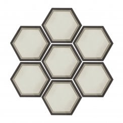 Vintage Hexagon Grey 20cm x 20cm Wall & Floor Tile