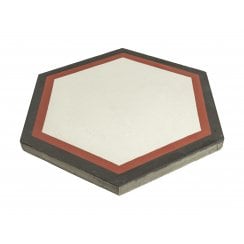 Vintage Hexagon Red 20cm x 20cm Wall & Floor Tile