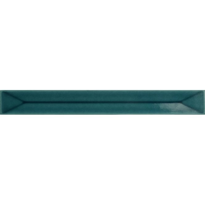 Vitral Axis Petrol Reactive 5cm x 40cm Wall Tile