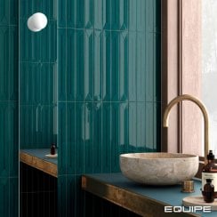 Vitral Axis Petrol Reactive 5cm x 40cm Wall Tile