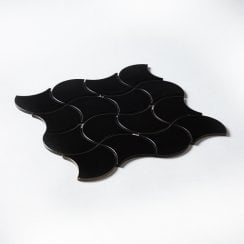 Wave Black Matt 28.5cm x 30cm Wall Tile
