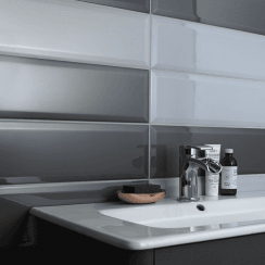 Webb Grey Bevel Gloss Metro V&A 14.8cm x 49.8cm Wall Tile