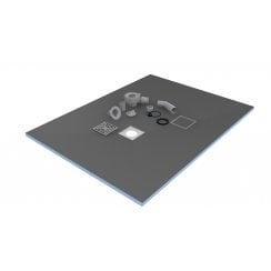 Wet Room Shower Tray Kit 900 x 1200mm Offset Drain 20mm
