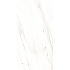 Whisper White Marble Effect Rectified Gloss Porcelain 30cm x 60cm Wall and Floor Tile