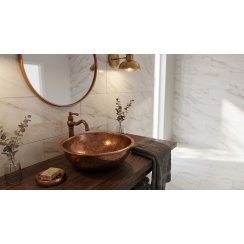 Whisper White Marble Effect Rectified Gloss Porcelain 30cm x 60cm Wall and Floor Tile