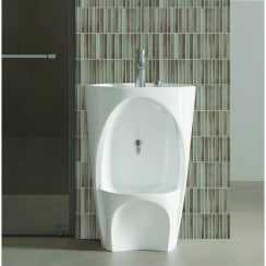 White Ceramic Wudu Sink and Foot Wash Basin, Tap and Fittings
