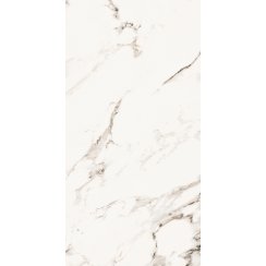 White Marble Effect Rectified Gloss Porcelain 30cm x 60cm Wall and Floor Tile