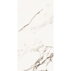 White Marble Effect Rectified Gloss Porcelain 30cm x 60cm Wall and Floor Tile