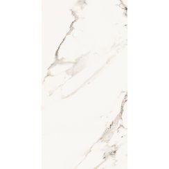 White Marble Effect Rectified Gloss Porcelain 30cm x 60cm Wall and Floor Tile