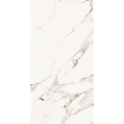 White Marble Effect Rectified Gloss Porcelain 30cm x 60cm Wall and Floor Tile