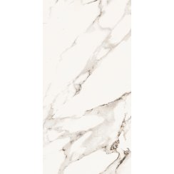 White Marble Effect Rectified Gloss Porcelain 30cm x 60cm Wall and Floor Tile