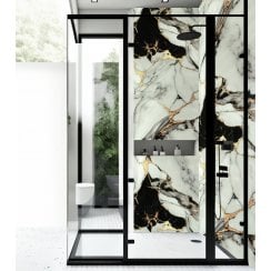 White Marble Golden Showerboard 240cm x 60cm x 10mm - BOX DEAL