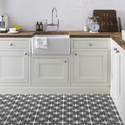 Wicker Charcoal 33cm x 33cm Floor Tile