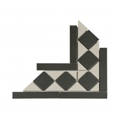 Winston Snow and Midnight Chequer 16.9cm x 28.8cm Corner Tile 