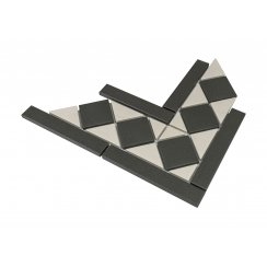 Winston Snow and Midnight Chequer 16.9cm x 28.8cm Corner Tile 