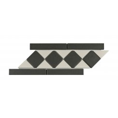 Winston Snow and Midnight Chequer 27.2cm x 11.7cm Border Tile 