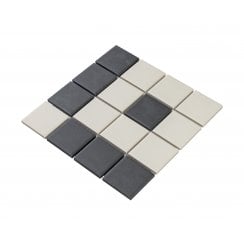Winston Snow and Midnight Enfield 20.4cm x 20.4cm Mosaic Tile